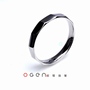  5钻【OGEN欧琴珠宝】pt950铂金协会精品对戒指内弧爱蔓延