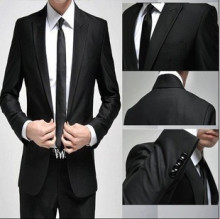 【SXE服饰】男款小西服一粒扣西服黑色男士修身休闲西服套装