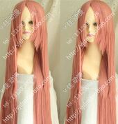 碧洋琪巡音RUKA烟粉色100cm长直发1米长发 高温丝cosplay假发假毛