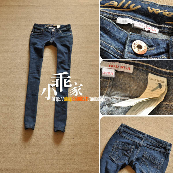 原单Tally完美诠释腿型的深蓝色牛仔小脚裤 K004