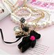 韩国进口串珠小黑熊毛衣链