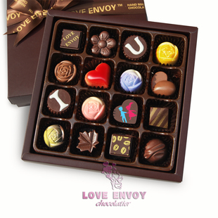 LOVE ENVOY 七夕情人节礼物 I love U文字可定制手工巧克力礼盒