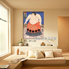 日式餐厅酒店日本料理店 壁画 相扑 装饰画 挂画 无框画 墙画