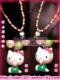 Hello Kitty立体baby咬指桃心彩珠珍珠项链