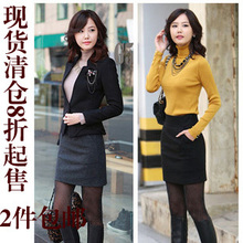 2011新款秋冬装 韩版黑色花苞裙/显瘦包臀半身裙 大码毛呢短裙子