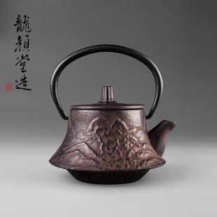日本龙颜堂南部铁壶小号富士山铸铁壶纯手工老铁壶急须壶煮水茶壶