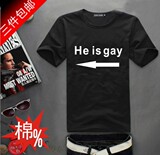 情侣装新品恶搞个性HEISGAY搞怪笑脸图案男女款纯棉短袖T恤潮流