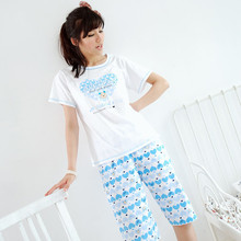 夏款品牌专柜正品家居服 纯棉运动 卡通短袖女士睡衣套装E06