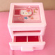 粉可爱的hello kitty音乐盒首饰盒