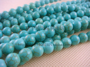  ★DIY饰品配件★4/6/8mm天然石绿松石★饰品材料