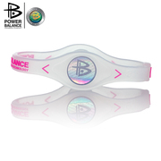 POWER BALANCE 霸能 能量平衡公司 手环 硅胶手环 透明粉字