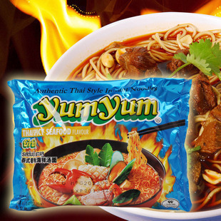  5连包 泰国进口 yumyum养养 泰式香辣海鲜味汤面方便面速食面350G