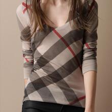 淘宝网代购巴宝莉burberry2012新款女装/毛衣 格子圆领羊毛衫 37763401