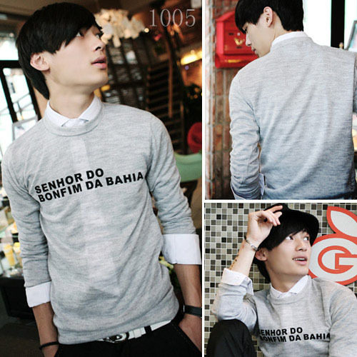 <em>毛衣</em>/线衣,男式 2010韩版 撞色<em>白边</em> 黑色 修身V