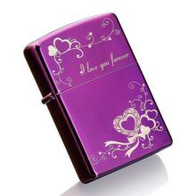五皇冠/<span class=H>ZIPPO</span>打火机/2010年最新款紫冰双刻永恒的爱/情人礼物