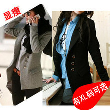 胖mm大码 毛呢外套 2011女冬装 秋冬韩版西装西服外套 女