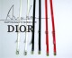 Dior黑白红皮质T台背带