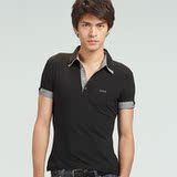 【Justyle】10新款秋装海洋修身双层假领卷袖口休闲<span class=H>polo</span>衫1028048