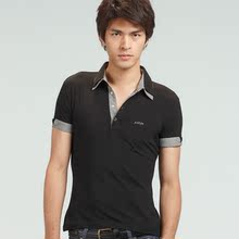 【Justyle】10新款秋装海洋修身双层假领卷袖口休闲polo衫1028048