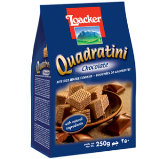  【天猫超市】意大利进口零食品莱家/Loacker巧克力味威化饼干250g