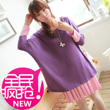 淑女情结!韩版孕妇装<span class=H>秋冬</span>装<span class=H>新款</span>孕妇连衣裙孕妇卫衣+打底裙两件套