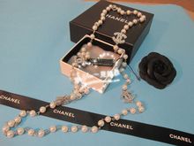 Sincronización de mostrador!  2010 nuevos Chanel clásico madre de collar de perlas collar de plata