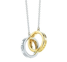 Joyería de moda collar de oro fino de doble lazo de plata esterlina joyería Tiffany nuevo 925