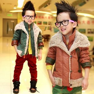  新款冬装韩版男童装外套加厚大翻领儿童棉衣棉服棉袄Y12730