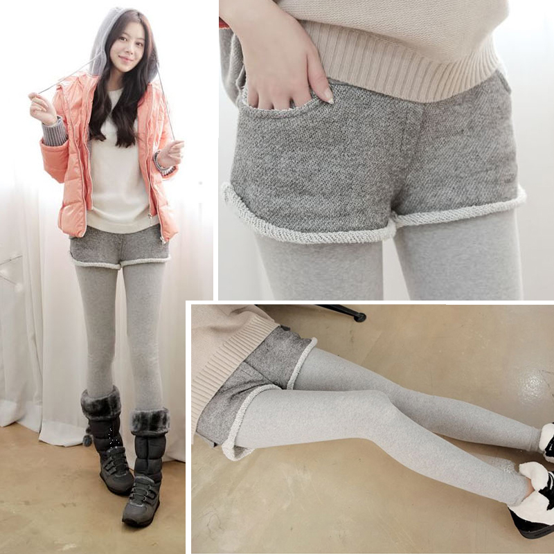 三分保暖裙裤假二件...