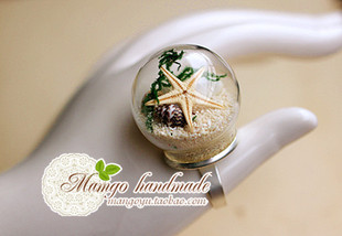  mangohandmade.海洋系列 玻璃罩套装 手工DIY饰品材料配件 特价