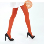 出口日本!荧光色亮橙色，橘色天鹅绒连裤袜加厚彩色丝袜女袜