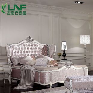 新古典后现代实木1.8米双人床 欧式豪华公主床 卧室高箱婚床