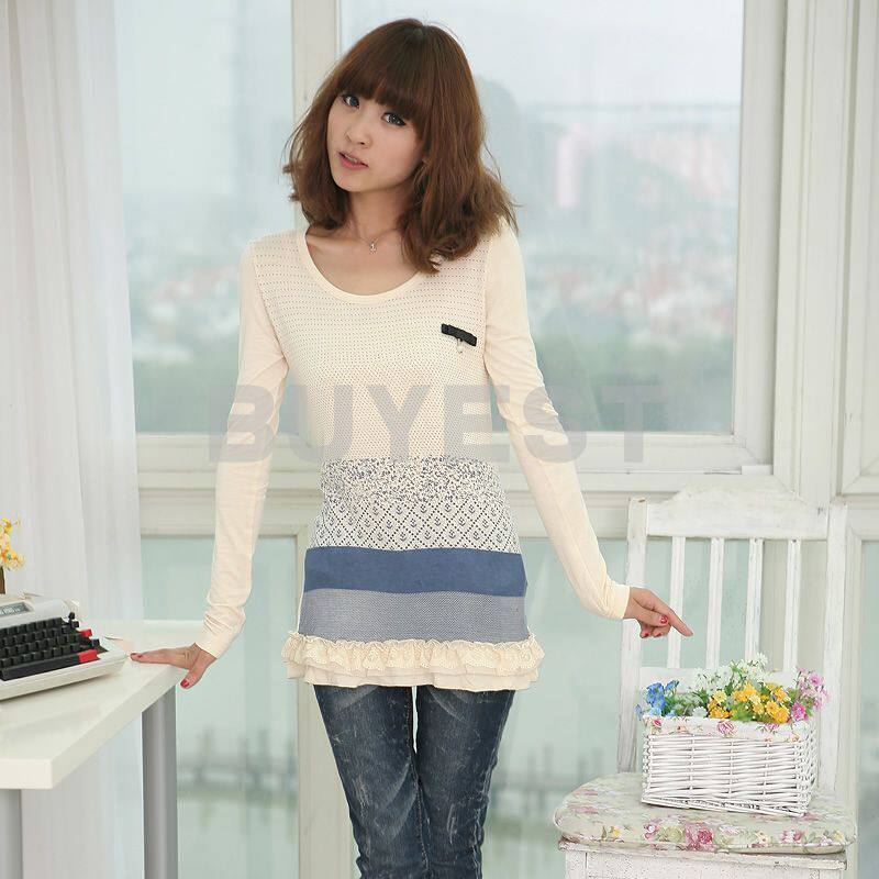 [<span class=H>ON</span><span class=H>LY</span> SZ]2011秋装特价清仓 圆领蕾丝花边长袖T恤女装正品