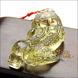 〓精灵饰品〓40mm天然黄水晶貔貅吊坠 一步登天~