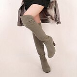  92仓库 冬季淑女骑士靴圆头高跟鞋高筒靴女靴子TM09 818