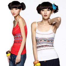 特价 裂帛同款 百搭时尚<span class=H>民族</span><span class=H>风</span>女装春装新款印花<span class=H>吊带</span><span class=H>小</span>背心 堇色