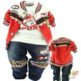 09新款上市/春秋装/休闲运动装/三件套装  合适1-3岁男童 9505