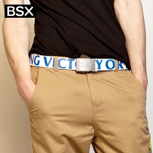 Giordano BSX belts men's victory in summer 2012 new stock recommendation letters printed canvas belt 132,004