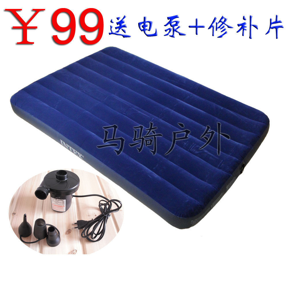 气垫床 双人 正品 INTEX 68758 植绒空气床 双人/充气床垫 送电泵