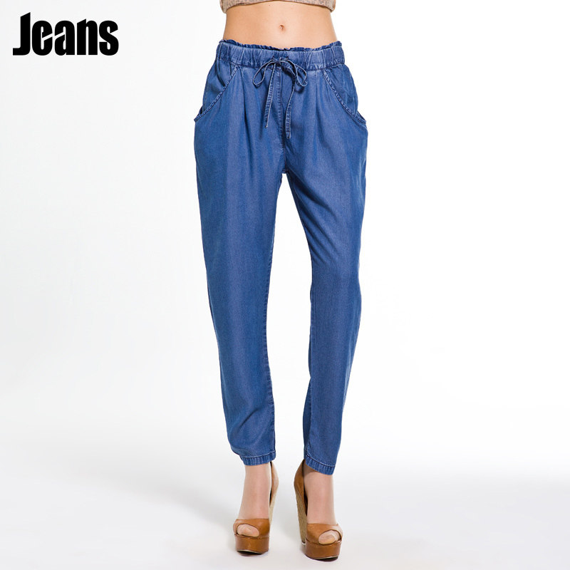 太平鸟女装 <span class=H>JEANS</span>系列腰头系带牛仔裤AZ1220634