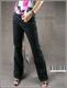 （黑色）立体裁剪微喇牛仔长裤