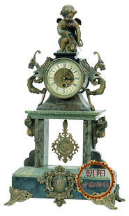 仿古天使钟 古典 机械座钟 欧式 经典做旧铸铜理石钟