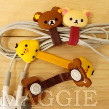 SAN-X Rilakkuma 可爱按扣式 轻松熊绕线器/耳机绕线器 收集器