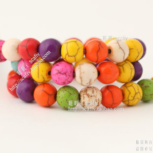  4-20mm多彩绿松石散珠子串珠材料批发diy手工首饰品配件厂家直销