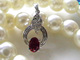 伊人925银镀白金天然石榴石项坠