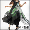x57阿元波西米亚风格拖地雪纺，真丝连衣裙2012夏季气质长裙子大牌