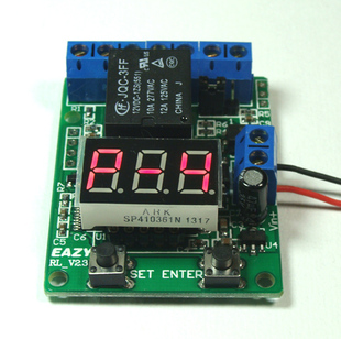 5V定时 循环启动 计时 计数触发继电器 电压表检测控制继电器开关