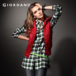 Giordano jacket ladies ' new Shirley collar band high performance warm fleece vest 01371619
