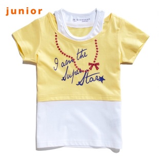 Giordano in summer 2012 new t-girl double collar cute printed t-shirt 03322023