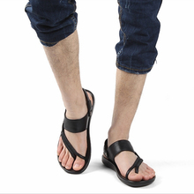 ... leather male sandals roman sandals flat sandals flip flops Thumbnail